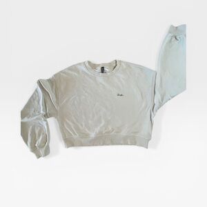 Divided SMILE Cropped Crewneck Sweatshirt in Off-White